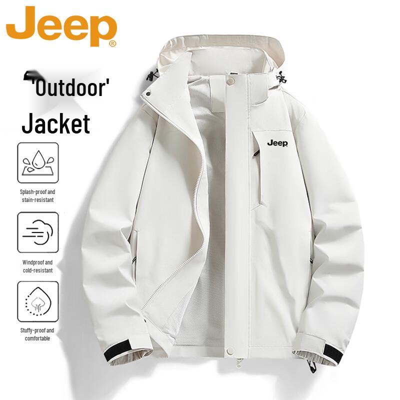 Jeep Unisex Outdoor Windproof Hooded Jacket