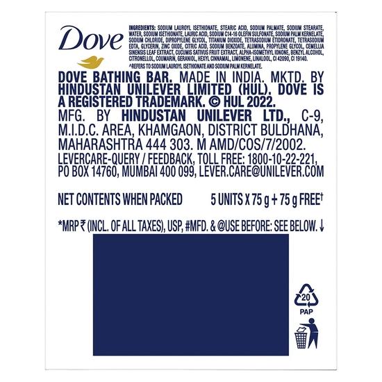 DOVE Bar de Frumusețe Proaspăt (pachet de 6) 75g fiecare pentru Piele Hidratată cu parfum de Castravete și Frunze de Ceai Verde