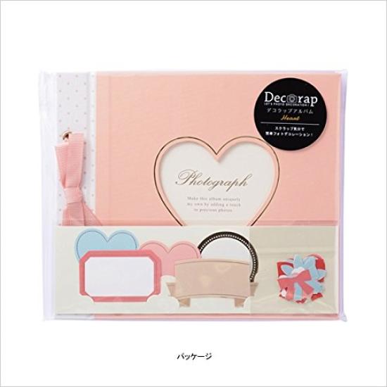 Marks Decorap Album Heart Photo Stylish and Decorap Pink Album, Self-Adhesive, DIY, Free-Writing Pages, Cute, DCP-AL10-PK