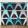 Curtain Cartoon Marine Life Jellyfish 3D Digital Printing Blackout Curtain Perforated Bay Window