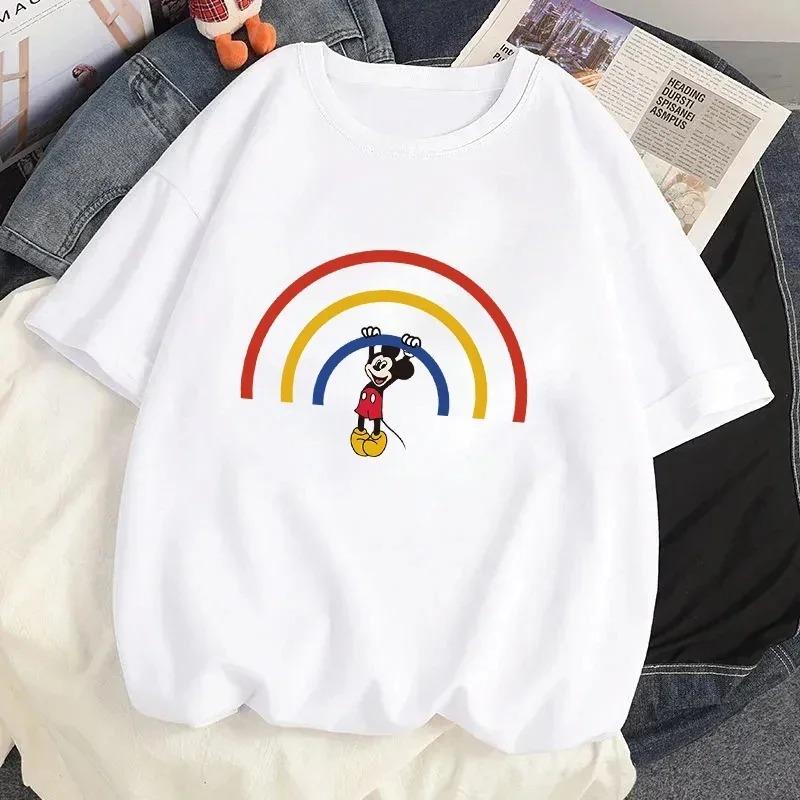 Cute Mouse Graphic Women Tshirt Cartoon Printed Short Sleeve Tee Shirt Funny Duck T Shirts Summer Streetwear Y2k Clothes Tops