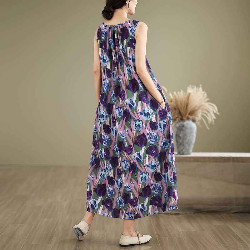 Summer Sleeveless Dress Long Dress