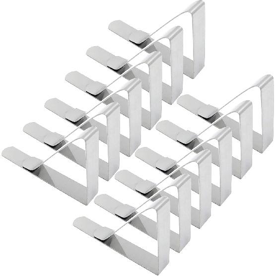 Tablecloth Clips, Set of 12 Extra Large Table Cover Cloth Clamps for Home Party & Picnic(Up to 2.7")