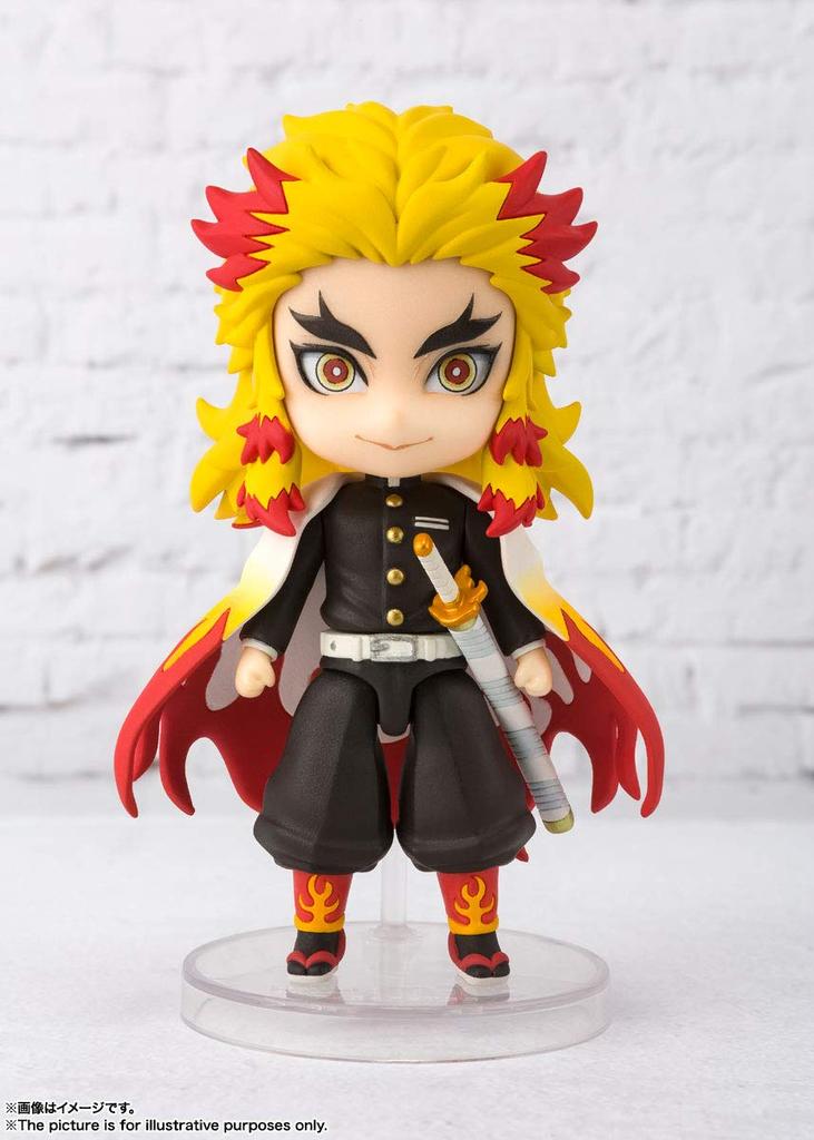TAMASHII NATIONS Figuarts mini Demon Slayer: Kimetsu no Yaiba Rengoku Kyojuro, approximately 90mm, PVC/ABS painted action figure