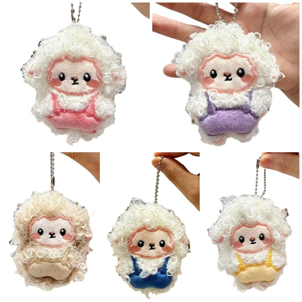 Cute Plush Sheep Keychain Portable Cartoon Sheep Doll Funny Backpack Pendant Birthday Gift