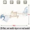 Blue Watercolor Birthday Banner, Glitter Photo Backdrop Wall Decor for Party