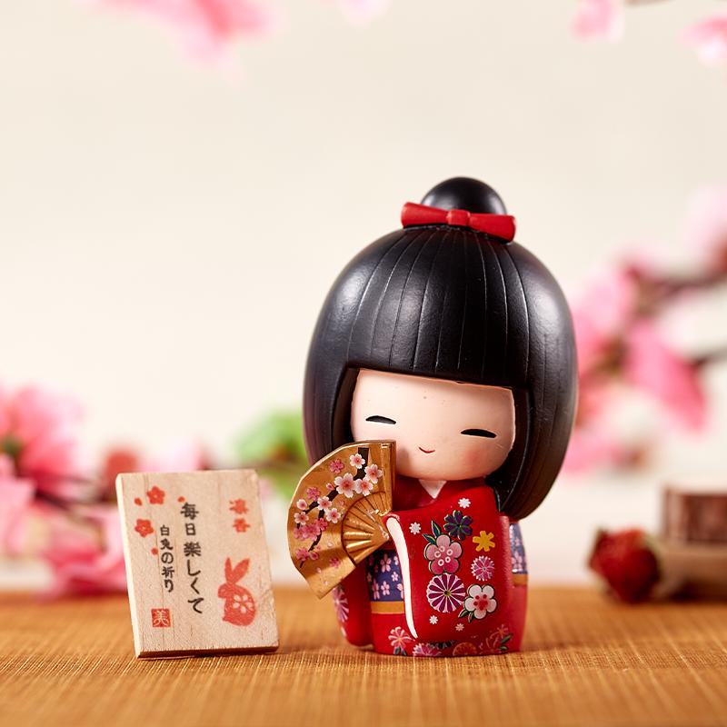 Japanese Doll Humanoid Kimono Japan Cuisine Sushi Restaurant Decorations Japanese Ornament Resin Home Decoration Kawaii Figurine