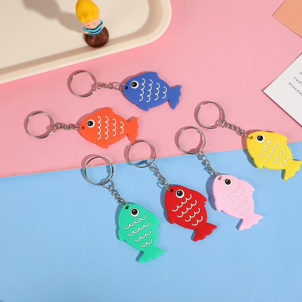 Cartoon Fish Keychain Pendant - Soft PVC Rubber, Underwater Creature Design for Party Favor
