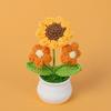 Handmade Crochet Sunflowers Potted Stuffed Plants Finished Woven Bouquet Home Desktop Decor Christmas Graduation Gifts