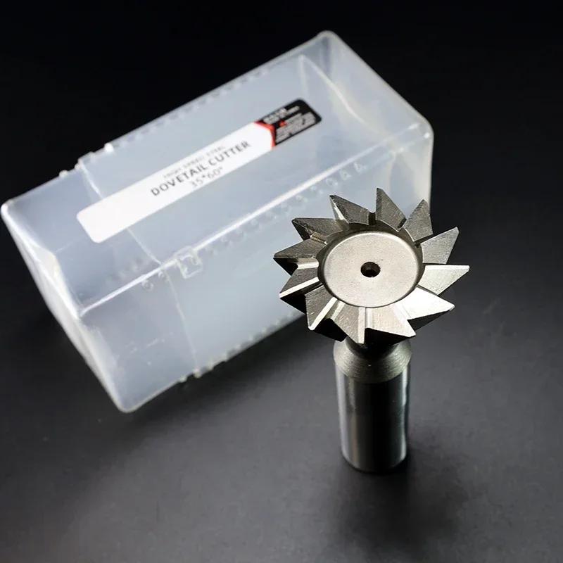 High speed steel ultra hard straight shank multi blade dovetail groove milling cutter, a double-edged tool for machining
