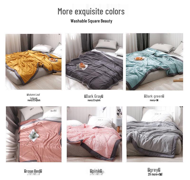 Washed Cotton Summer Quilt: Lightweight Air Conditioning Blanket for Spring, Autumn, and Summer - Single, Double, or Children's Size
