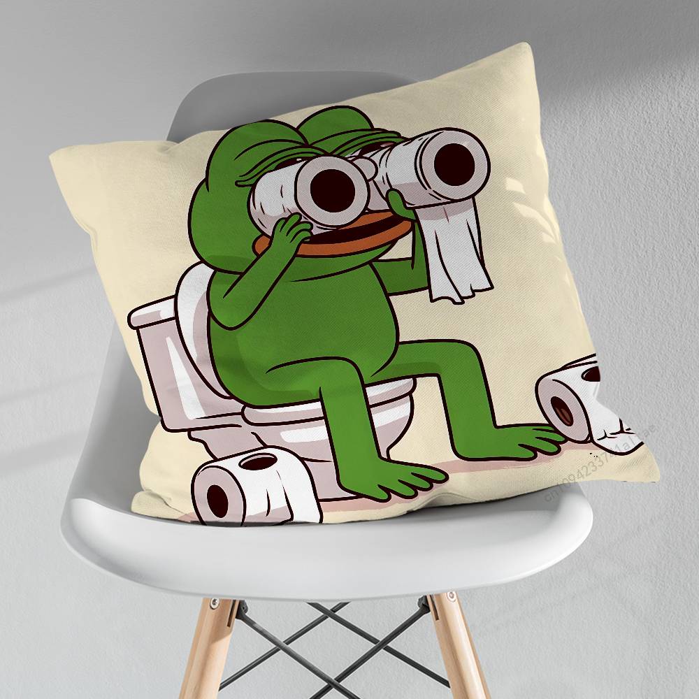 Funny Art PPepe The Frog Throw Pillow Case Living Room Sofa Cushion Cover For Home Bedroom Decoration Protector