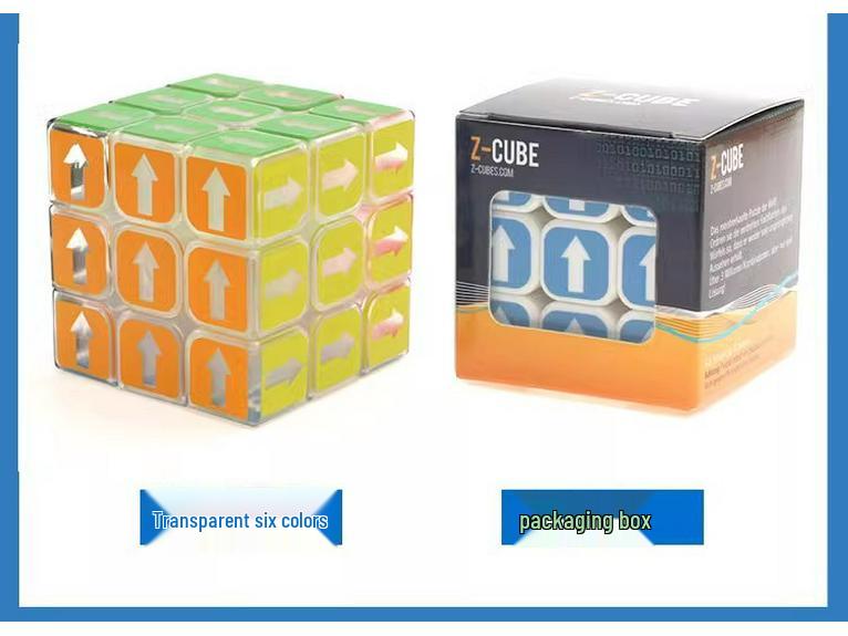 ZCUBE 3x3 Transparent Arrow Magic Cube - Smooth, Personalized Educational Toy with UV Printing