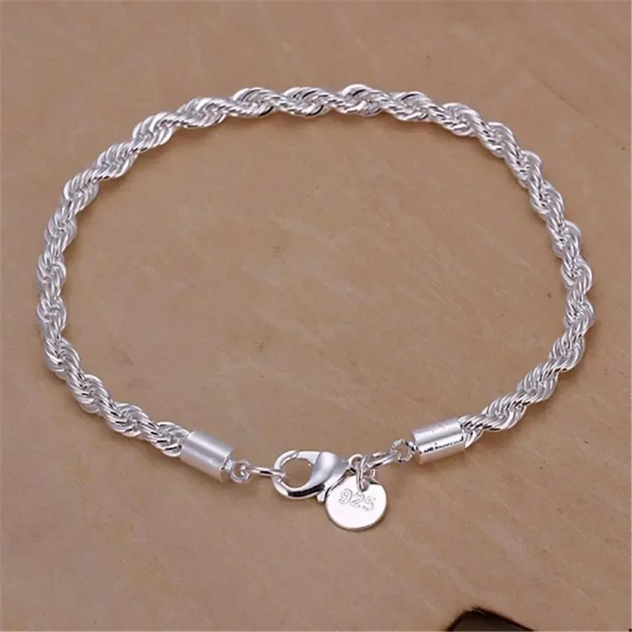 Copper Color 4mm Chain Male Twisted Rope Necklace Bracelets Fashion Women Men Copper High Quality Jewelry Set