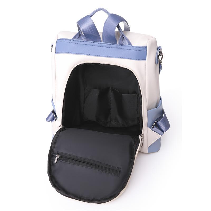 Nouveau Sac à Dos Mode Simple Color Block, Sac à Bandoulière Simple Grande Capacité, Sac à Dos Tendance Décontracté, Tendance Sacs pour Femmes