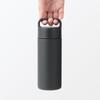 MUJI Vacuum Insulated Insulated Bottle with 76049036 Handle, 350mL, Black,