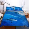 3D Shark Bedding Set Marine Animal Down Duvet Cover 2/3 Pieces Boys Teens Room Quilt Cover Luxury Soft Quick Drying Bed Cover