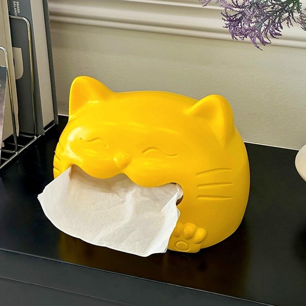 Model Toy Cat Tissue Box Collectible Animal Napkin Holder Napkin Storage Box  Birthday Gift