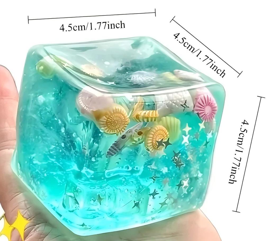 1Pc Taba Squishy Stress Balls Cube Ocean Sensory Fidget Toy Slow Rise Squishy Toys For Adults Squeeze Entertainment Party Gift