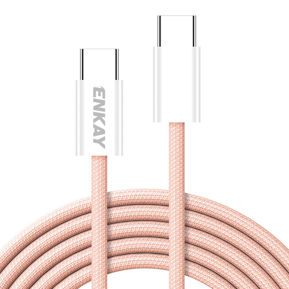 ENKAY 1.5m 60W Type-C to Type-C Fast Charging Cable Braided Phone Data Cord