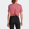 Adidas Studio Tee Quick-Dry Yoga Fitness Short Sleeve T-Shirt Women Tops Rock-Layer-Pink IB8563
