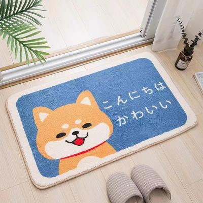 Cartoon Simple Home Floor Mat Imitation Cashmere Water Absorption Non-slip Bathroom Entrance Bathroom Door Carpet Floor Mat