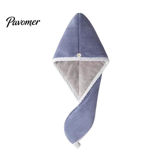 Bathroom Essentials for Hair Reversible Towel Wrap, Microfiber Turban with Button, Quick Dry, Thickened Drying Hat Absorbent Anti-frizz Women