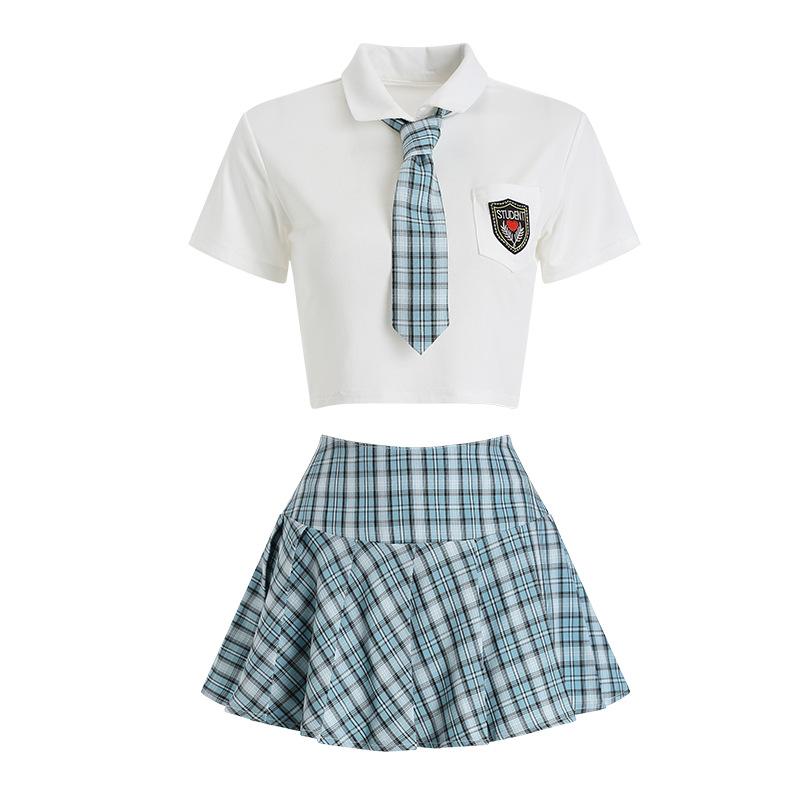 Sexy Lingerie Female Student Uniform Japanese School Girl Costume Cute Pleated Skirt Erotic Blouse Women Sensual Anime Cosplay