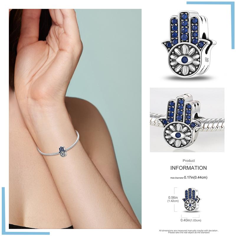 Copper Blue Eyes And Palm Charms Crucifixion Beads Women Girlfriends Jewelry Gift