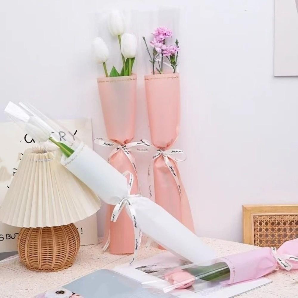 20 Pieces Transparent Single Flower Wrapping Bags Bouquet Packaging Bag  Wedding Celebration