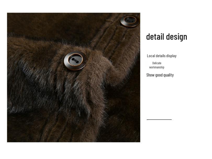 Wendbarer Nerz Herren Mittellanger Pelzmantel - 2025 Winter Revers Stil für Mittleres Alter Wärme