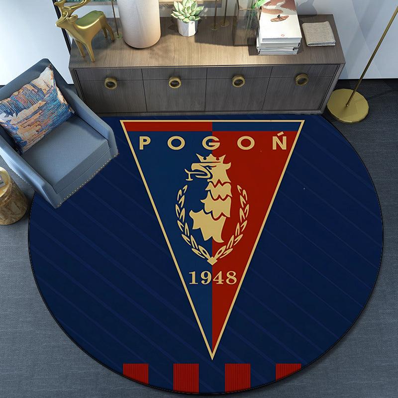 Pogoń Football Crest Round Rug for Livingroom,Bedroom, Palyroom, Chair Rug, Area Rug, Circle Carpet, Fan Christmas Gift