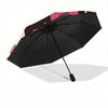 1pc Pink Plaid Pattern Automatic Open/Close Umbrella, Portable Folding umbrella for Everyday Use yy250826029