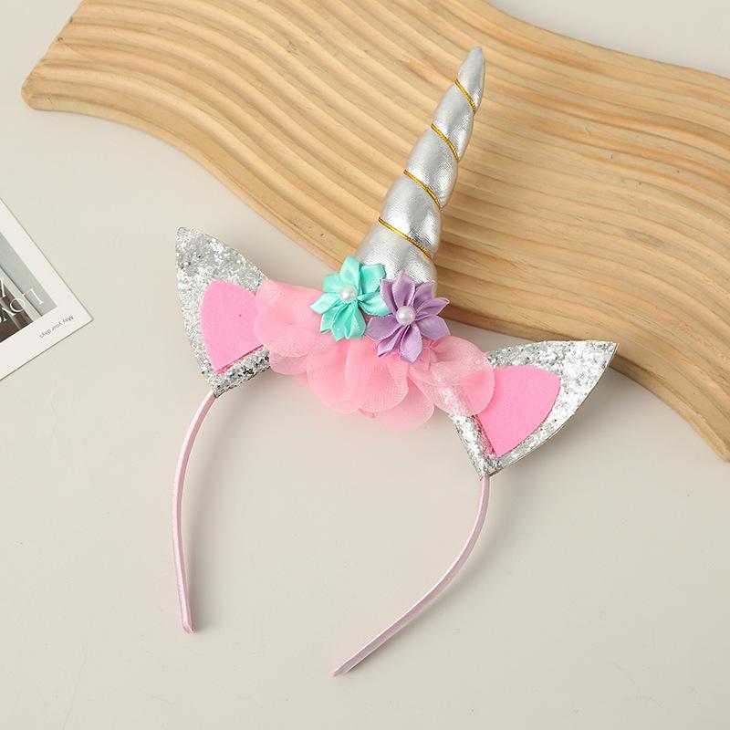 Cartoon Unicorn Headband - Dreamy Rainbow Design for Kids' Parties and Creative Hair Accessories