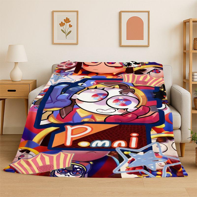Cartoon Amizing Digtal Circus Pomni Soft Flannel Throw Blanket,Cozy Blanket for Bed,Couch,Sofa,Bedroom,Living Room,Picnic Kid