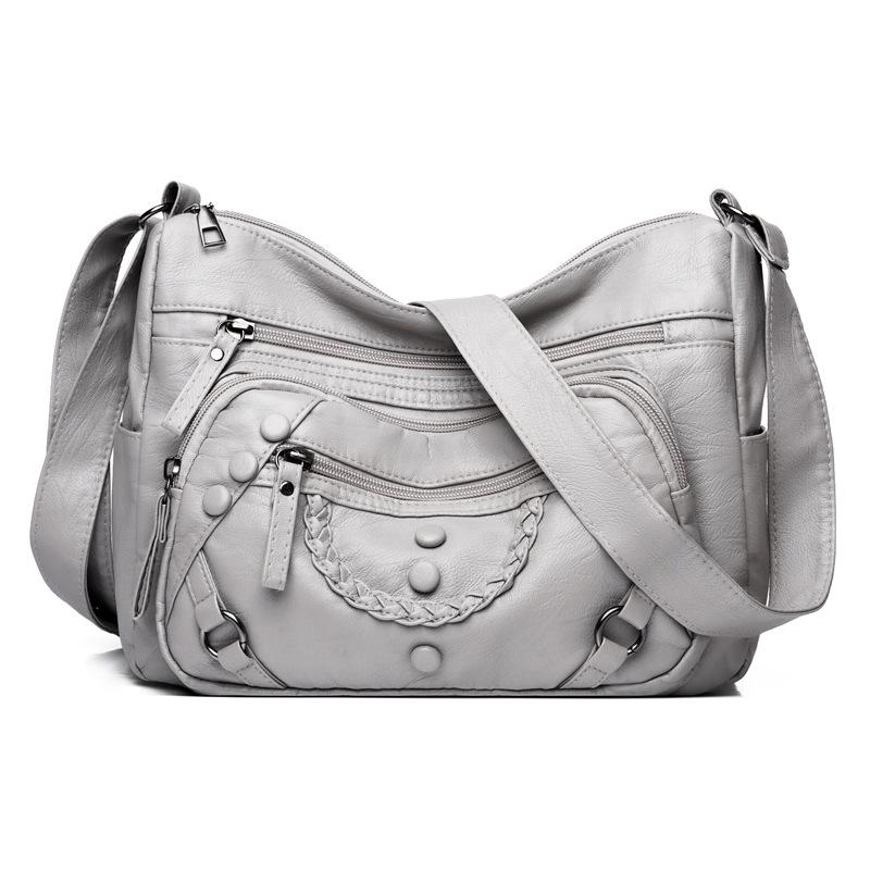 New soft texture temperament women's messenger bag fashionable shoulder large capacity multi-pocket mother backpack