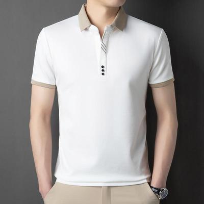 Trendiges Kurzarm-Poloshirt für den Sommer für Herren – einfarbig, atmungsaktiv, lässiges Revers für Business und Alltag