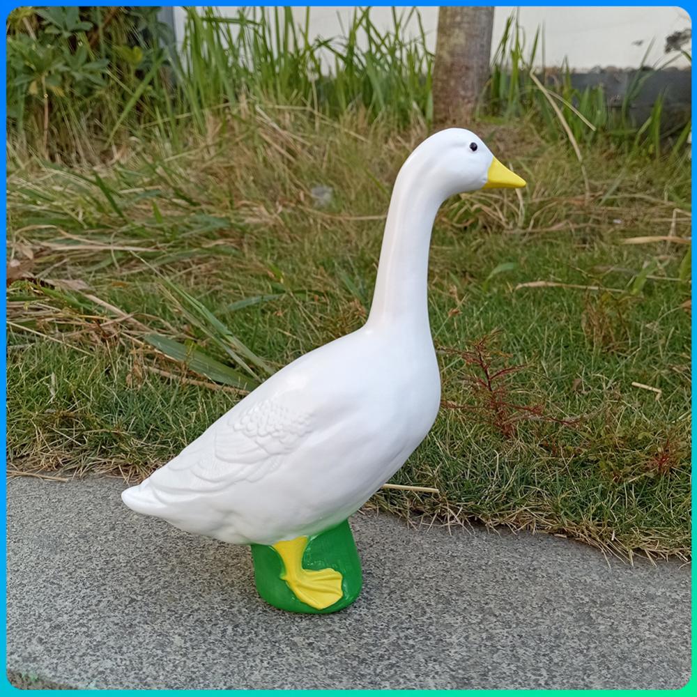 

18cm Large White Goose Statue Resin White Goose Ornament Simulation Goose Yard Decoration for Backyard Balcony China Mainland