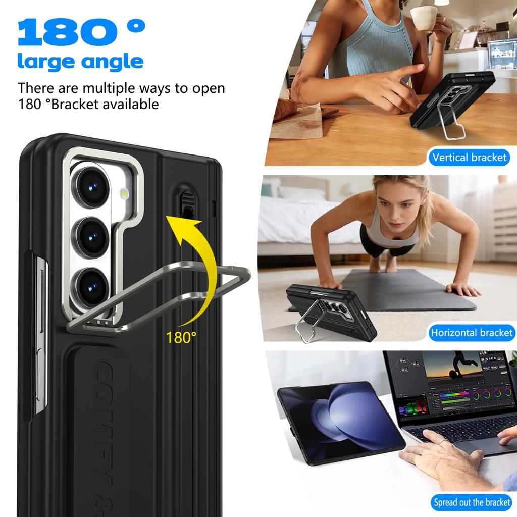 Anti-Drop Full Protection Case for Samsung Galaxy Z Fold 7 6 5 4 3 5G Fold7 Fold6 Fold5 Fold4 Fold3 Kickstand Holder with Pen