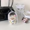Portable Clear Hanging Storage Bag For Mini Figures Dolls Collectibles With Keychain Attachment And Zipper Closure