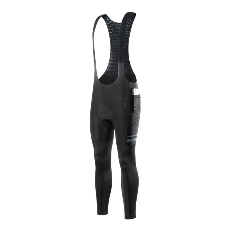 Mens Winter Thermal Cycling Bib Pants Warm Fleece-Lined Road Bike Riding Outdoor Sports