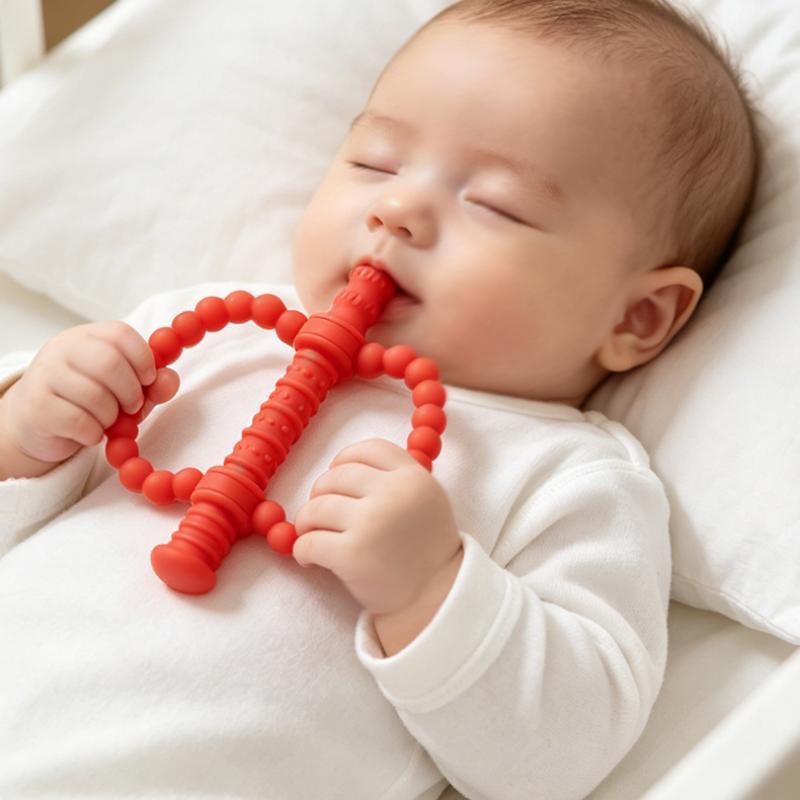 Baby Teething Chew Toys Easy Grip Silicone Handles Safe Non-Toxic Gum Soother for Toddlers Infant Shower Gift