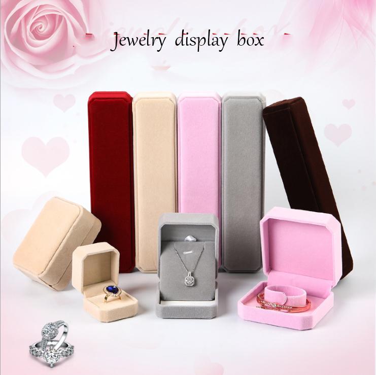 Hot Velvet Jewelry Ring Necklace Bracelet Earrings Display Box Case Wedding Gift Hot Velvet Jewelry Ring Necklace Bracelet Earrings Display Box Case Wedding Gift