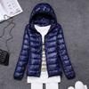 Light down jacket women's short new thin hooded portable large size jacket winter fashion