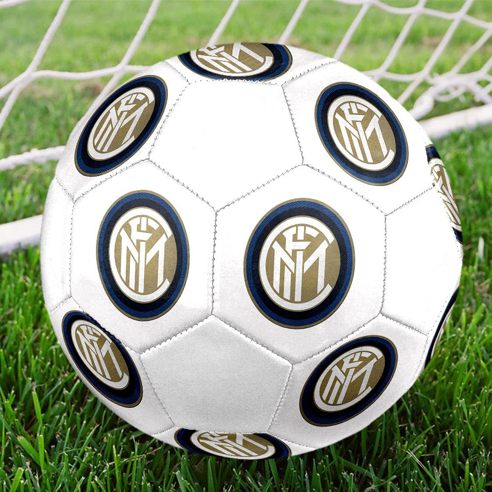 FC Internazionale Milano Soccer Ball, colorful, suitable for all ages, machine-stitched, PVC material, competition grade, durable and high bounce