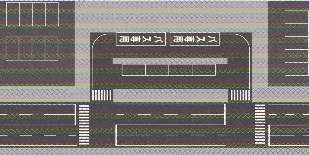 N Gauge Diorama Base (4-lane Road/station Rotary)