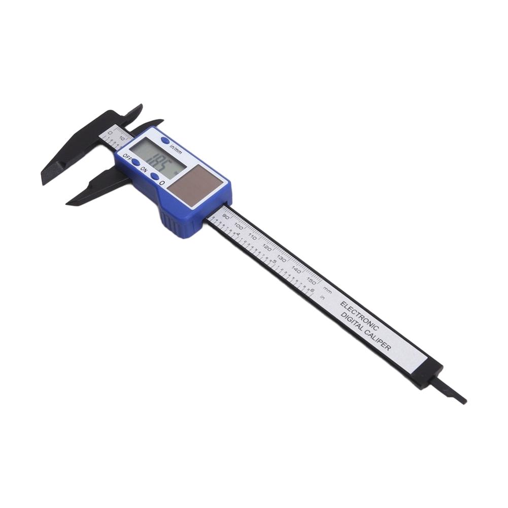 0-150mm Solar Powered LCD Digital Caliper Carbon Fiber Plastic Vernier Measuring Tool Set For Inspection Hardware Tools China Mainland