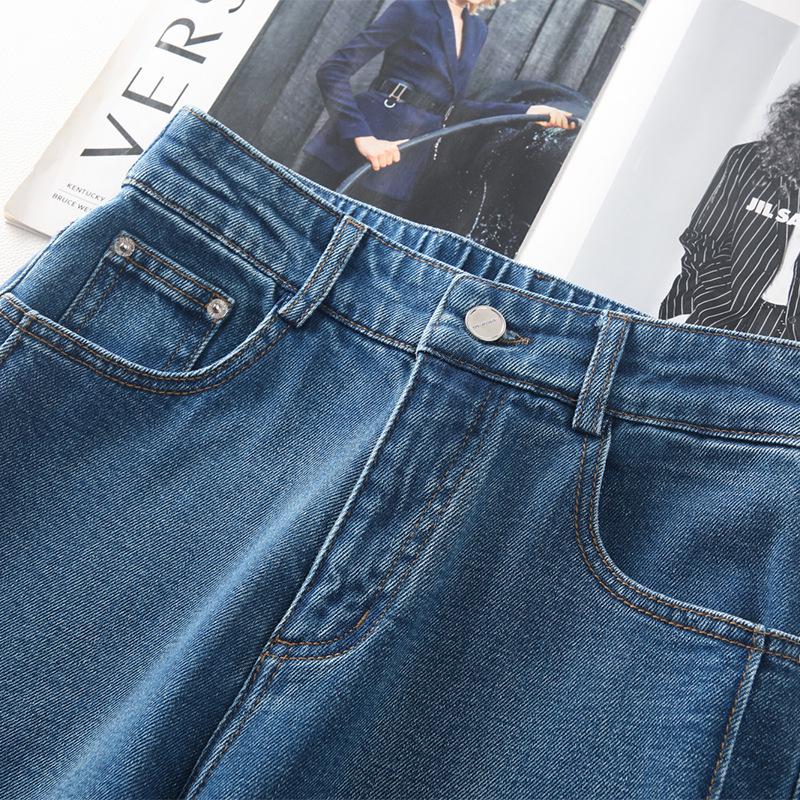 Women's 2025 Spring Retro High-Waisted Wide-Leg Cropped Jeans