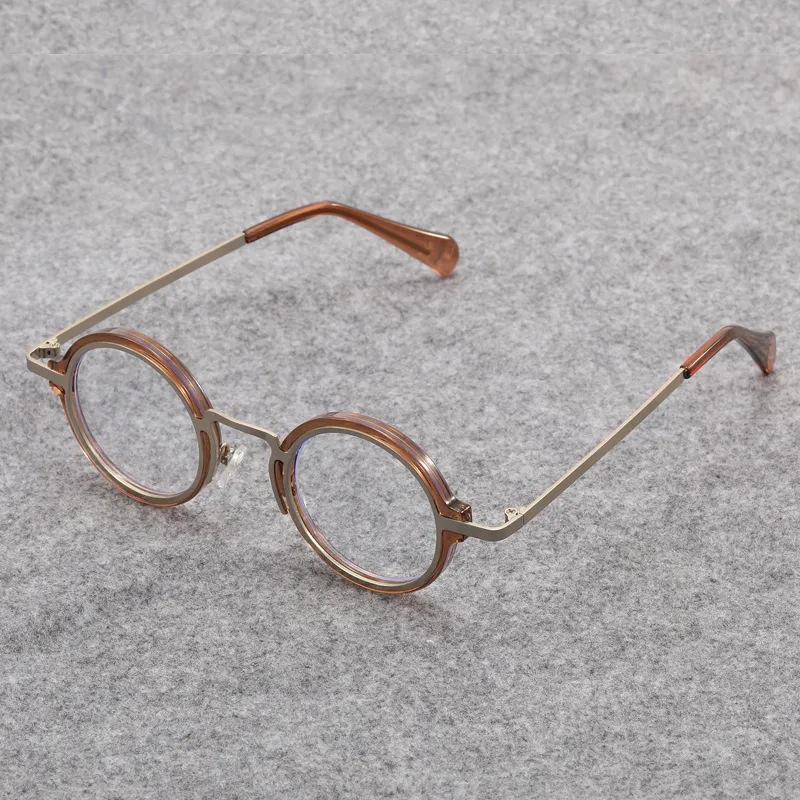 Trendy Round Frame Glasses New Vintage Women Men Small Frame Blue Light Blocking Eyeglasses Designer Luxury Eyewear