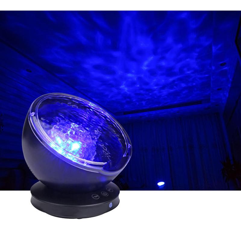 

Beautiful Colourful USB Sea Projection Lamp with Music Gift Decoration black#0